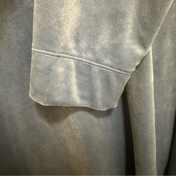 J Jill Pure Jill Long Sleeve Velour Tunic Top Dark Blue V-Neck Women's large - Picture 6 of 6